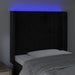 Tăblie de pat cu LED, negru, 93x16x118/128 cm, catifea - WALTI WALTI