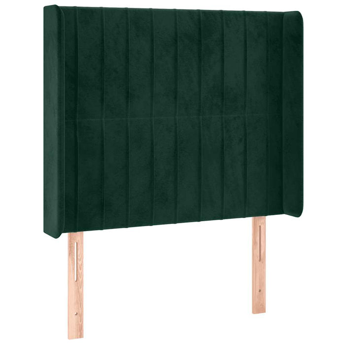 Tăblie de pat cu LED, verde închis, 93x16x118/128cm, catifea - WALTI WALTI