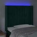Tăblie de pat cu LED, verde închis, 93x16x118/128cm, catifea - WALTI WALTI