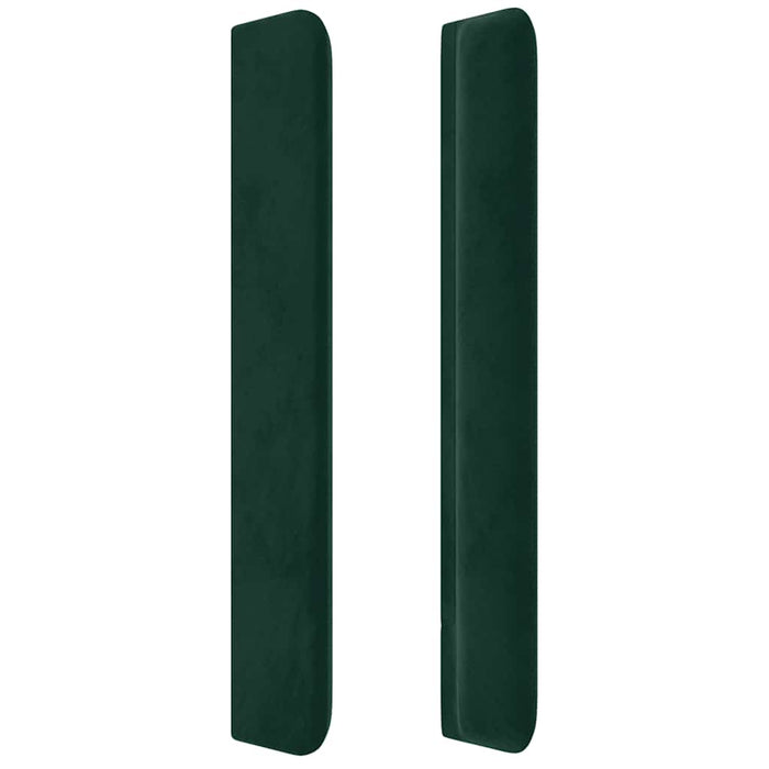 Tăblie de pat cu LED, verde închis, 93x16x118/128cm, catifea - WALTI WALTI