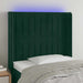 Tăblie de pat cu LED, verde închis, 93x16x118/128cm, catifea - WALTI WALTI