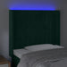 Tăblie de pat cu LED, verde închis, 103x16x118/128 cm, catifea - WALTI WALTI
