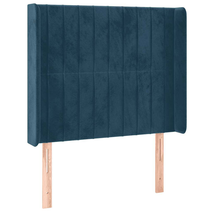 Tăblie de pat cu LED, albastru închis, 103x16x118/128cm catifea - WALTI WALTI