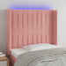 Tăblie de pat cu LED, roz, 103x16x118/128 cm, catifea - WALTI WALTI