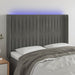 Tăblie de pat cu LED, gri deschis, 147x16x118/128 cm, catifea - WALTI WALTI