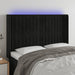 Tăblie de pat cu LED, negru, 147x16x118/128 cm, catifea - WALTI WALTI