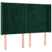 Tăblie de pat cu LED, verde închis, 147x16x118/128 cm, catifea - WALTI WALTI