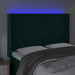 Tăblie de pat cu LED, verde închis, 147x16x118/128 cm, catifea - WALTI WALTI