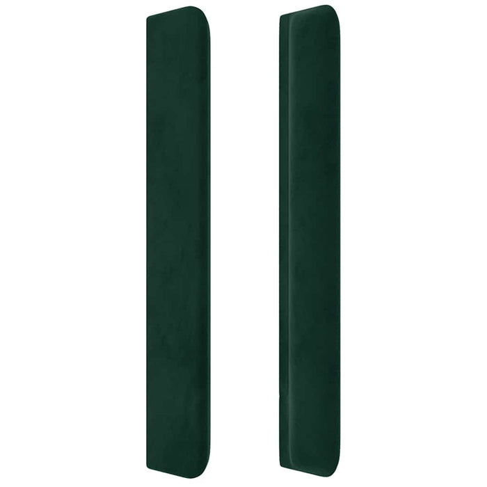Tăblie de pat cu LED, verde închis, 147x16x118/128 cm, catifea - WALTI WALTI
