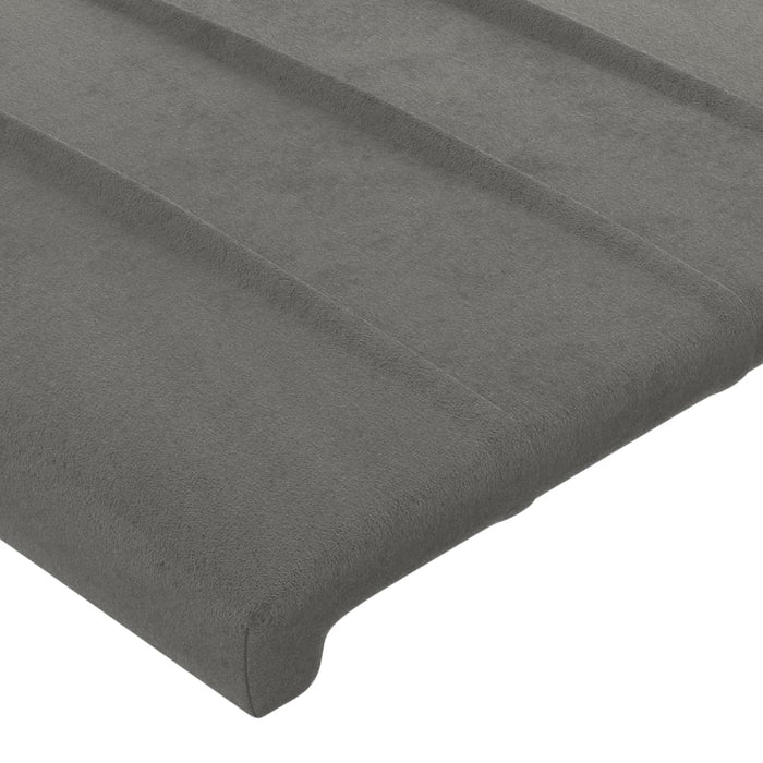 Tăblie de pat cu LED, gri deschis, 163x16x118/128 cm, catifea WALTI
