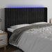 Tăblie de pat cu LED, negru, 163x16x118/128 cm, catifea - WALTI WALTI