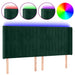 Tăblie de pat cu LED, verde închis, 163x16x118/128 cm, catifea - WALTI WALTI