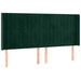 Tăblie de pat cu LED, verde închis, 163x16x118/128 cm, catifea - WALTI WALTI