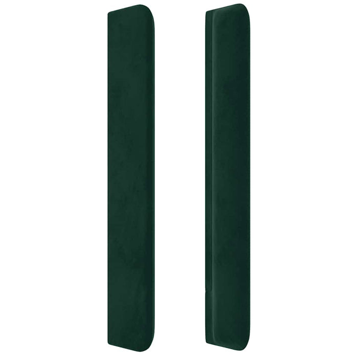 Tăblie de pat cu LED, verde închis, 163x16x118/128 cm, catifea - WALTI WALTI
