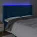 Tăblie de pat cu LED, albastru închis, 163x16x118/128cm catifea - WALTI WALTI