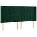 Tăblie de pat cu LED, verde închis, 183x16x118/128 cm, catifea - WALTI WALTI