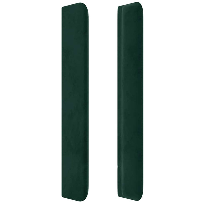 Tăblie de pat cu LED, verde închis, 183x16x118/128 cm, catifea - WALTI WALTI