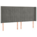 Tăblie de pat cu LED, gri deschis, 203x16x118/128 cm, catifea - WALTI WALTI