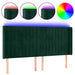 Tăblie de pat cu LED, verde închis, 203x16x118/128 cm, catifea - WALTI WALTI