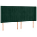 Tăblie de pat cu LED, verde închis, 203x16x118/128 cm, catifea - WALTI WALTI