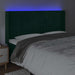 Tăblie de pat cu LED, verde închis, 203x16x118/128 cm, catifea - WALTI WALTI