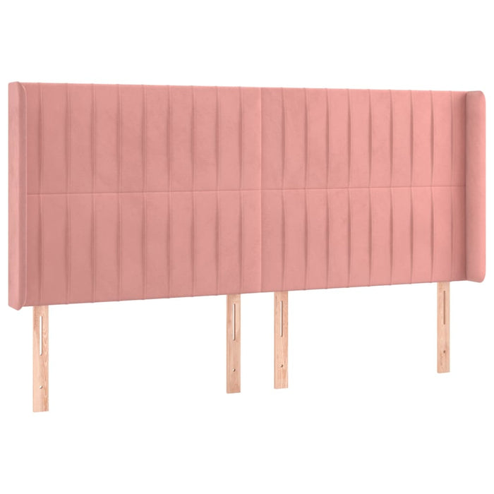 Tăblie de pat cu LED, roz, 203x16x118/128 cm, catifea - WALTI WALTI
