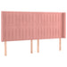Tăblie de pat cu LED, roz, 203x16x118/128 cm, catifea - WALTI WALTI