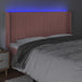 Tăblie de pat cu LED, roz, 203x16x118/128 cm, catifea - WALTI WALTI