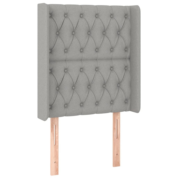 Tăblie de pat cu LED, gri deschis, 83x16x118/128 cm, textil - WALTI WALTI