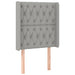 Tăblie de pat cu LED, gri deschis, 83x16x118/128 cm, textil - WALTI WALTI