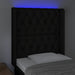 Tăblie de pat cu LED, negru, 83x16x118/128 cm, textil - WALTI WALTI