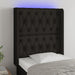 Tăblie de pat cu LED, negru, 83x16x118/128 cm, textil - WALTI WALTI