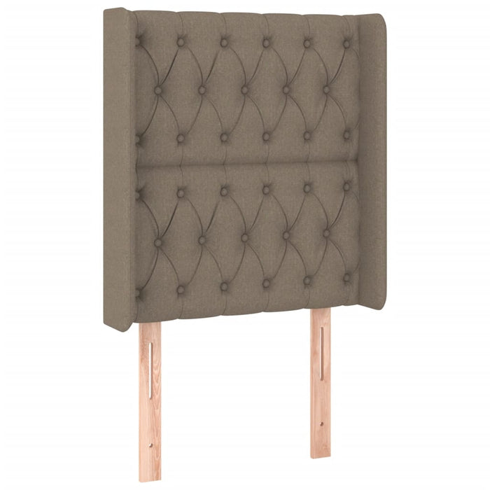 Tăblie de pat cu LED, gri taupe, 83x16x118/128 cm, textil - WALTI WALTI