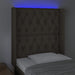 Tăblie de pat cu LED, gri taupe, 83x16x118/128 cm, textil - WALTI WALTI