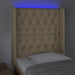 Tăblie de pat cu LED, crem, 83x16x118/128 cm, textil - WALTI WALTI