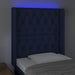 Tăblie de pat cu LED, albastru, 83x16x118/128 cm, textil - WALTI WALTI