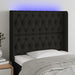 Tăblie de pat cu LED, negru, 93x16x118/128 cm, textil - WALTI WALTI