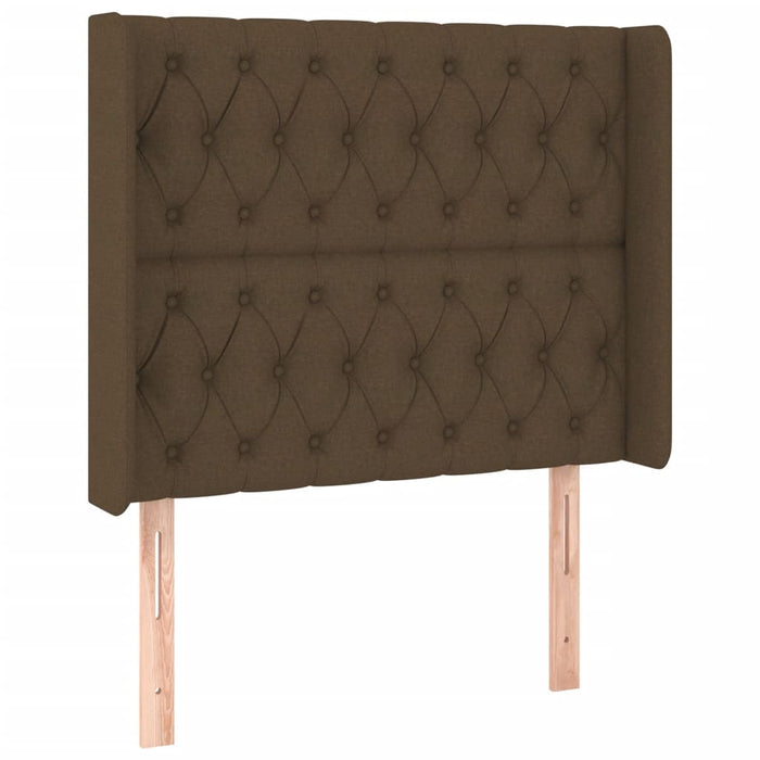 Tăblie de pat cu LED, maro închis, 93x16x118/128 cm, textil - WALTI WALTI