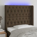 Tăblie de pat cu LED, maro închis, 93x16x118/128 cm, textil - WALTI WALTI