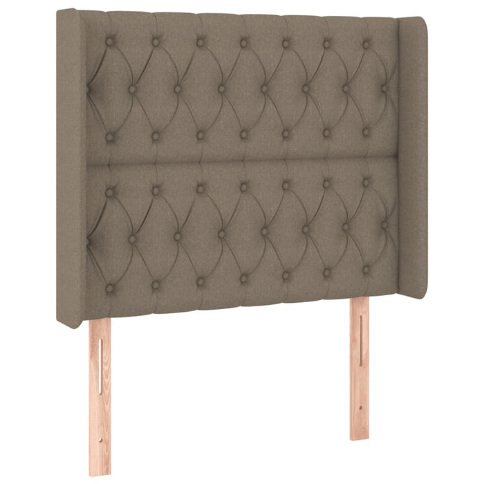 Tăblie de pat cu LED, gri taupe, 93x16x118/128 cm, textil - WALTI WALTI