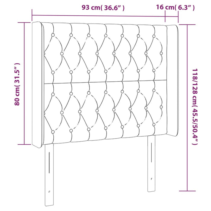 Tăblie de pat cu LED, gri taupe, 93x16x118/128 cm, textil - WALTI WALTI