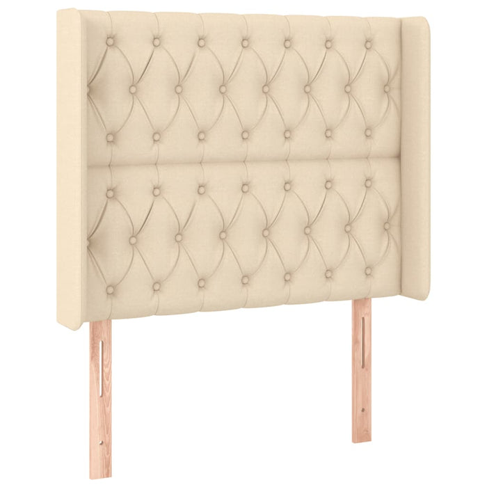 Tăblie de pat cu LED, crem, 93x16x118/128 cm, textil - WALTI WALTI