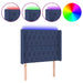 Tăblie de pat cu LED, albastru, 93x16x118/128 cm, textil - WALTI WALTI