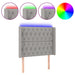 Tăblie de pat cu LED, gri deschis, 103x16x118/128 cm, textil - WALTI WALTI