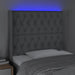 Tăblie de pat cu LED, gri deschis, 103x16x118/128 cm, textil - WALTI WALTI