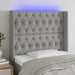 Tăblie de pat cu LED, gri deschis, 103x16x118/128 cm, textil - WALTI WALTI