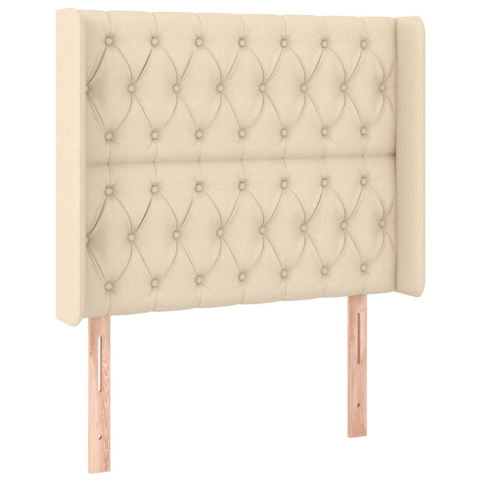 Tăblie de pat cu LED, crem, 103x16x118/128 cm, textil - WALTI WALTI