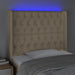 Tăblie de pat cu LED, crem, 103x16x118/128 cm, textil - WALTI WALTI