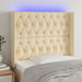 Tăblie de pat cu LED, crem, 103x16x118/128 cm, textil - WALTI WALTI