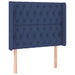 Tăblie de pat cu LED, albastru, 103x16x118/128 cm, textil - WALTI WALTI